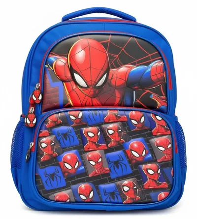 Spider-Man "Web-Slinger" 3D Armor Kids School Backpack – Ultimate Hero Blue & Red Edition